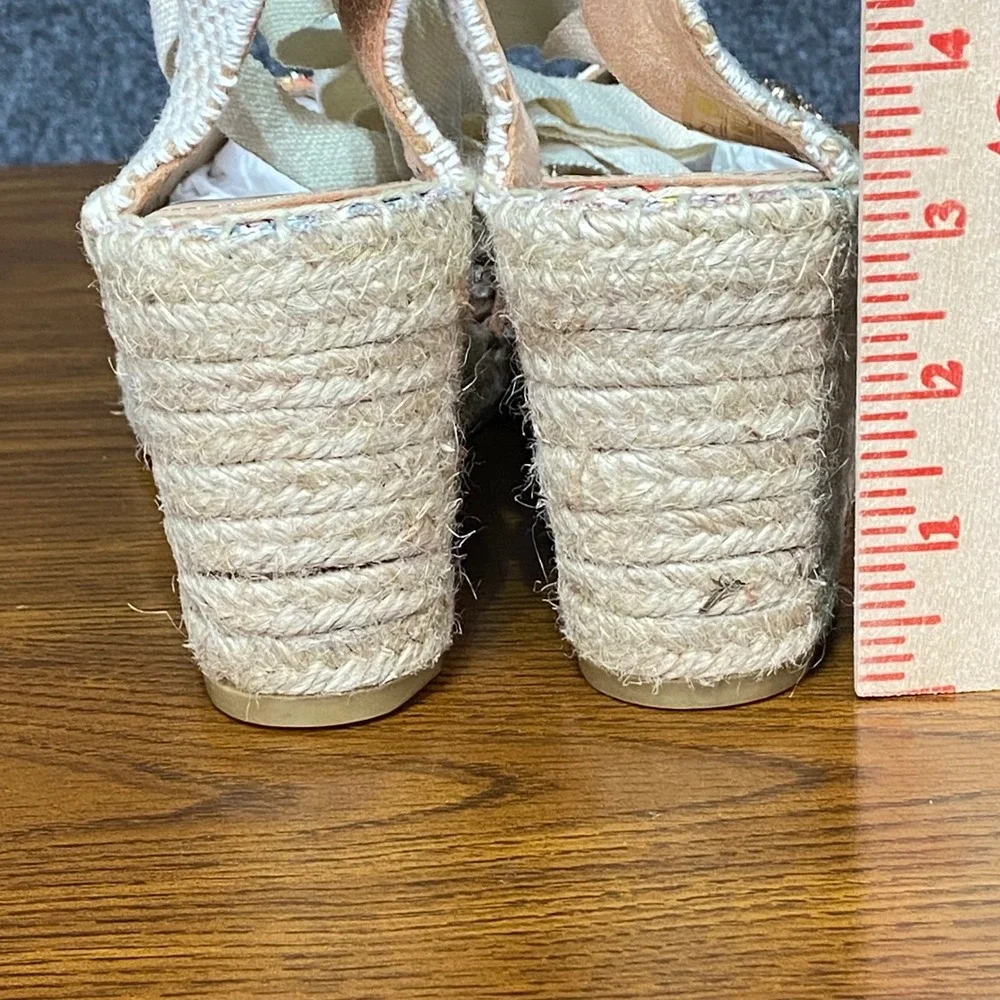 Boden Espadrille Wedge Floral‎ Print Ankle Wrap Embellished Women's Shoes EU 41